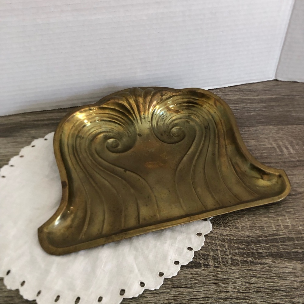 Vtg Art Nouveau Crumb Tray Dustpan